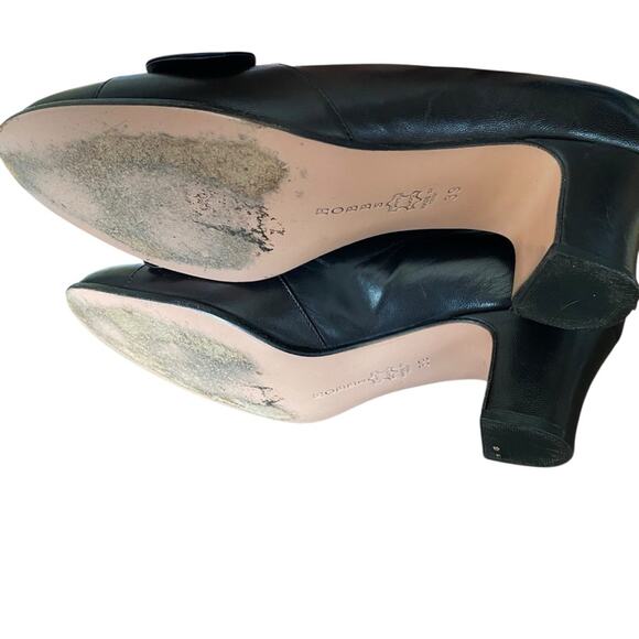 Hobbs Black Leather Bow Heel pump EU 39 US size 8 - Picture 7 of 8